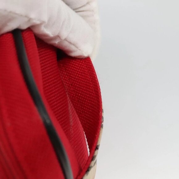 BURBERRY Vanity Cosmetic Pouch Canvas Red Auth ti2868 - Picture 9 of 16